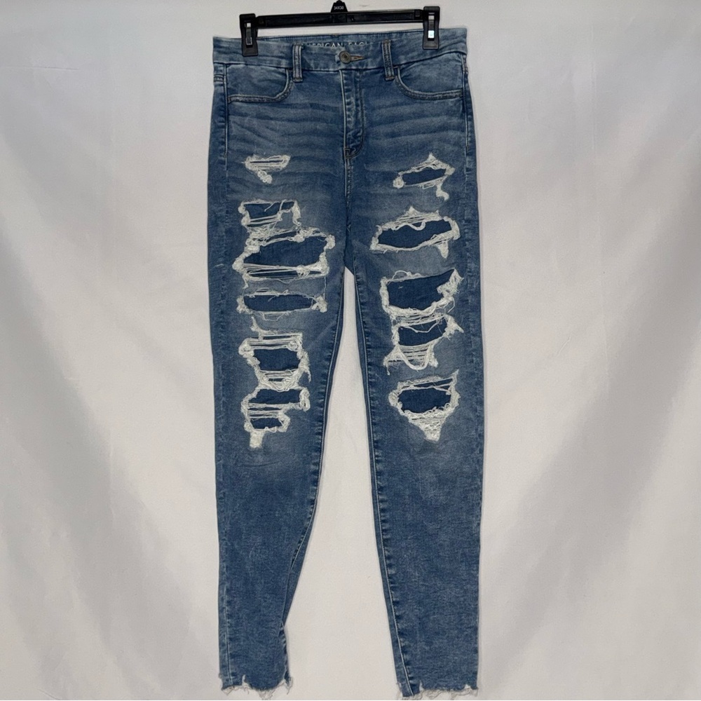 American Eagle Next Level Curvy High-Rise Patched Jegging Jeans Size 6 EUC